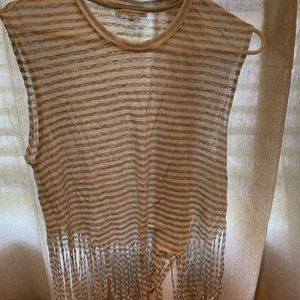 Rebecca Minkoff Striped Fringe Tank